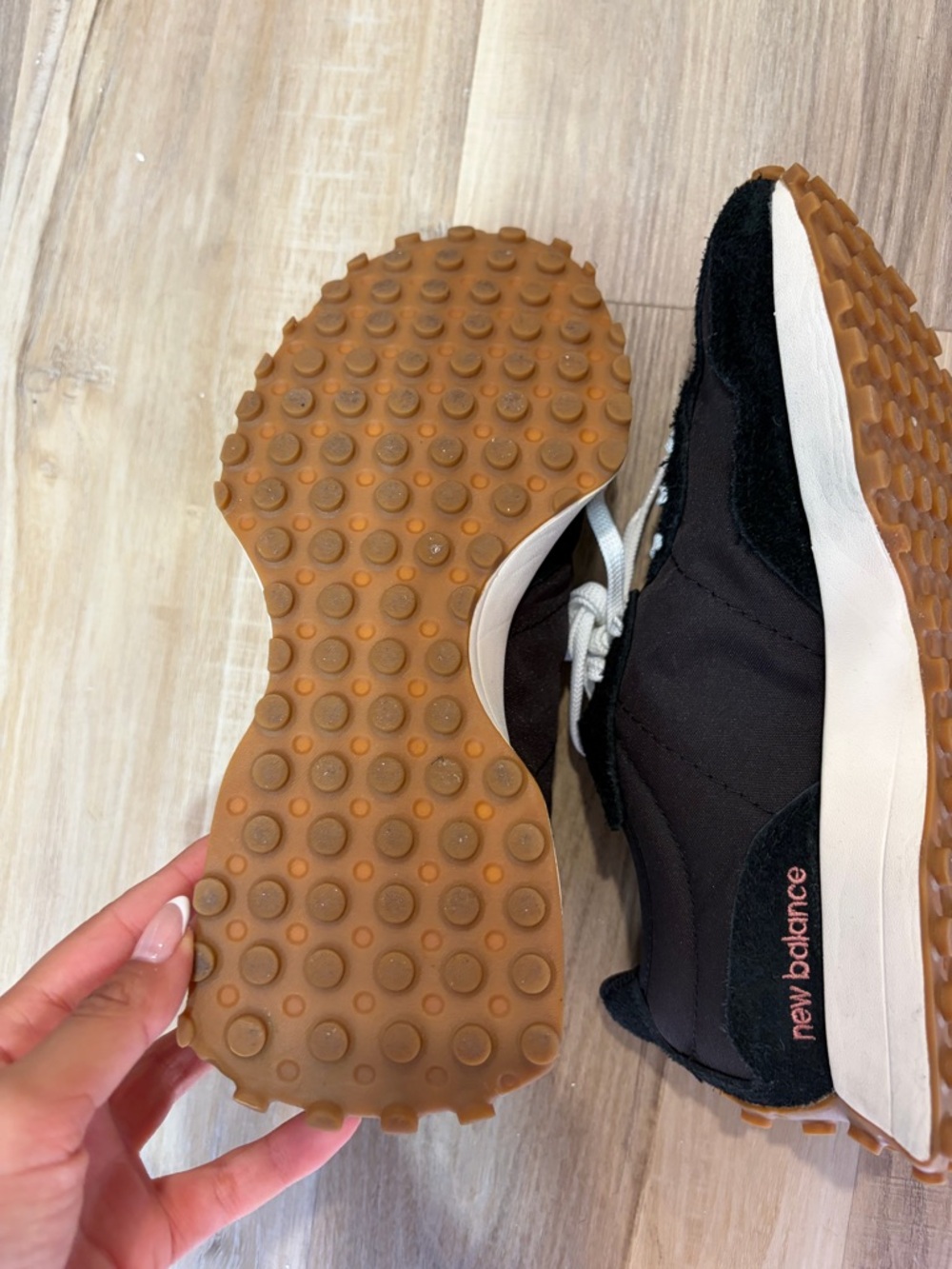 New Balance Black White Gum Women’s Sneakers - Picture 4 of 4